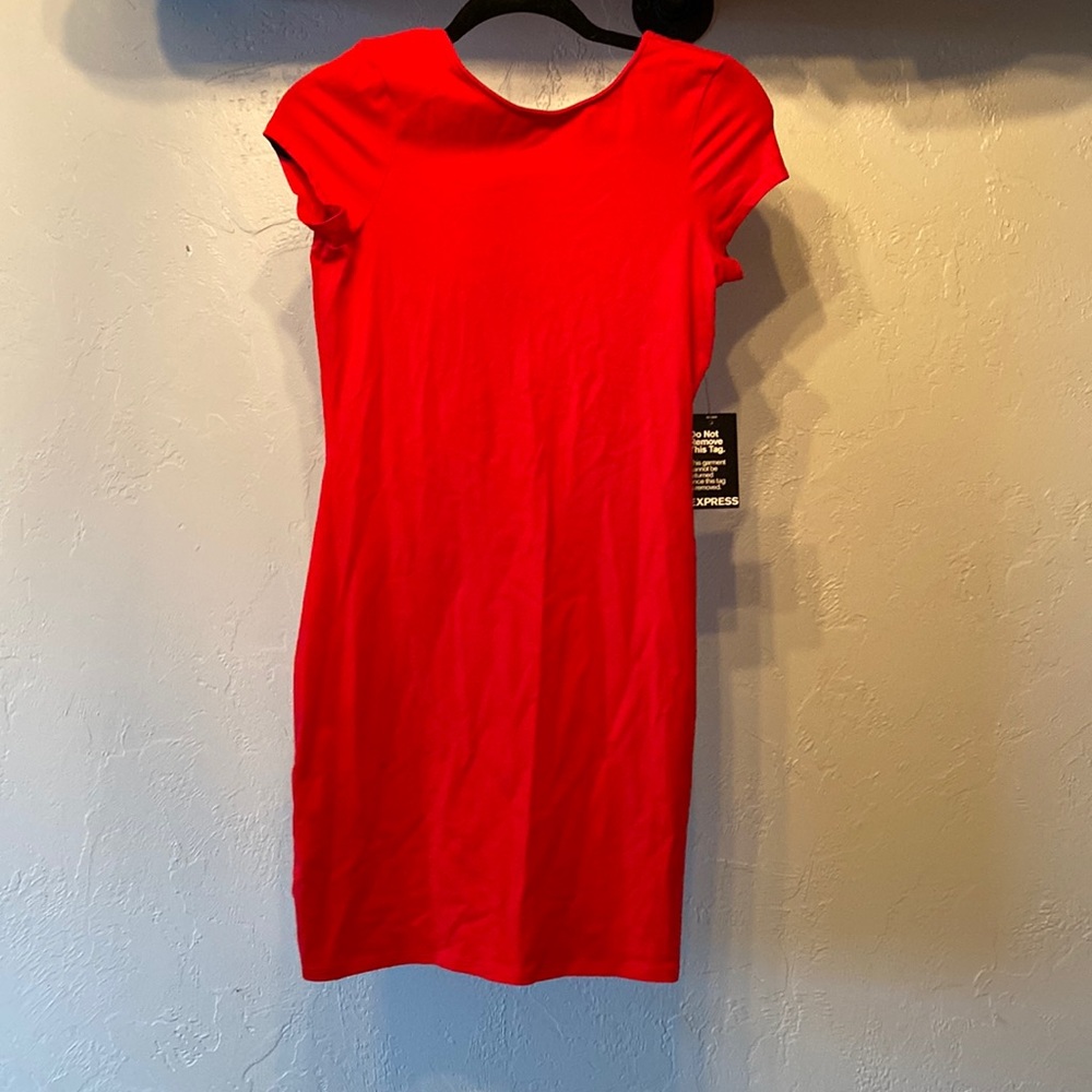 Red tight mini dress